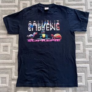 Supreme Navy Friends tee FW 17 gently used good condition.